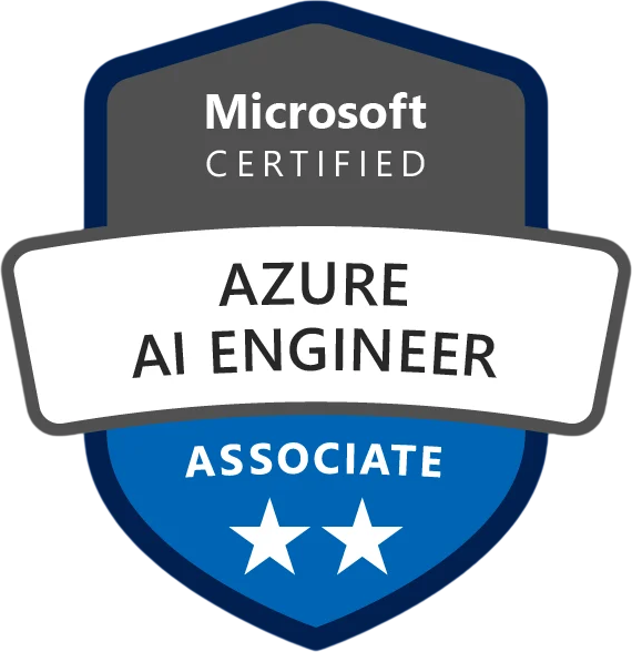 Microsoft Certified: Azure AI Engineer Associate credential badge