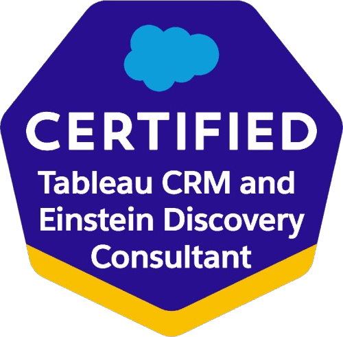 Salesforce Certified Tableau CRM and Einstein Discovery Consultant credential badge